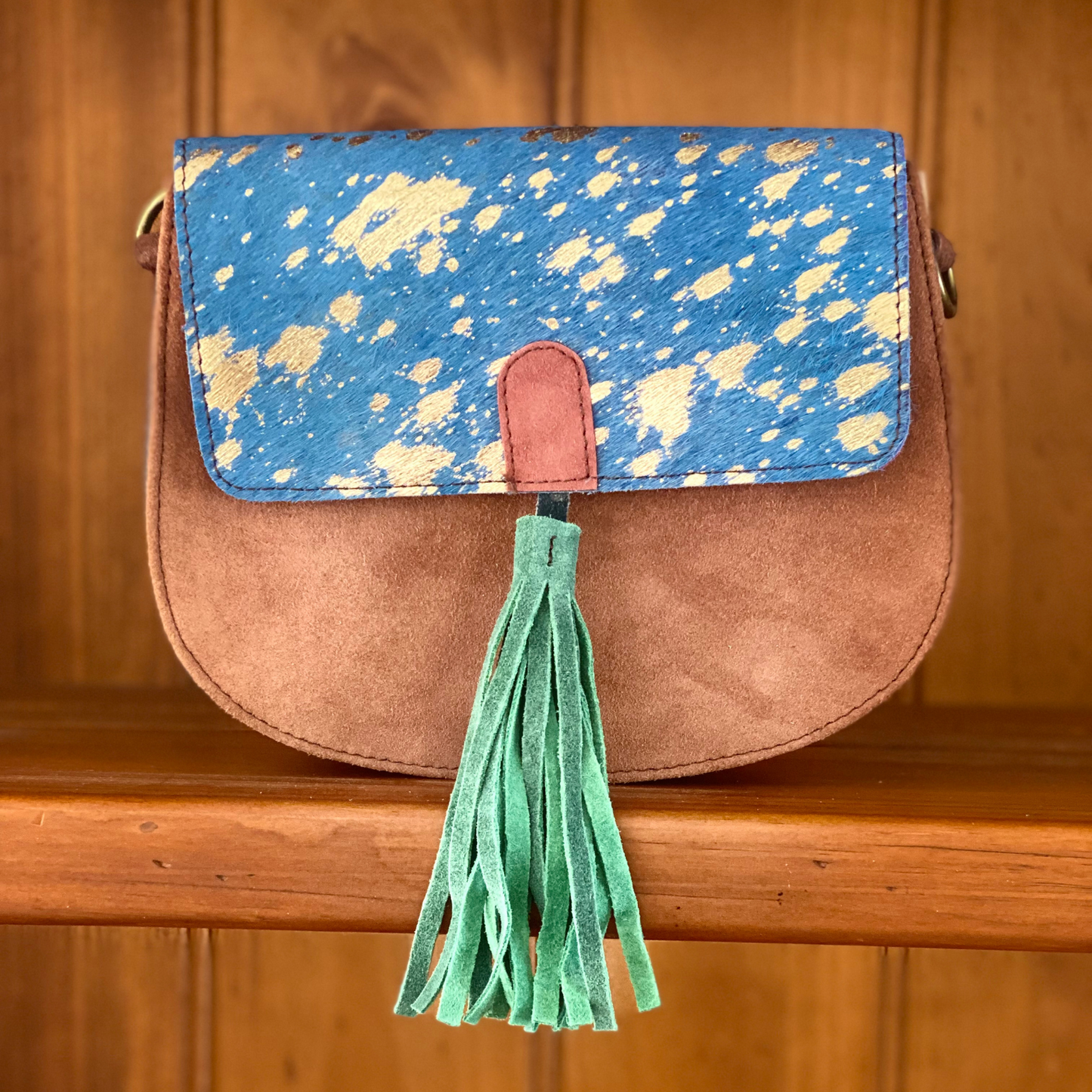Tilly Tassel leather crossbody handbag – handmade genuine leather bag – festival and casual day wear