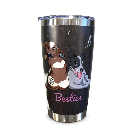 Besties Print 20oz Tumbler – Stainless Steel Insulated Travel Mug with Lid