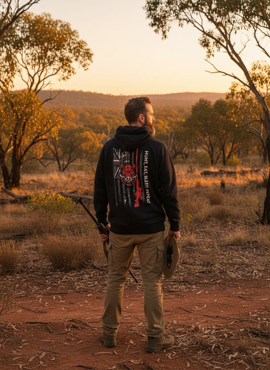 HUNT, EAT, SLEEP, REPEAT Men's Zipper Hoodies