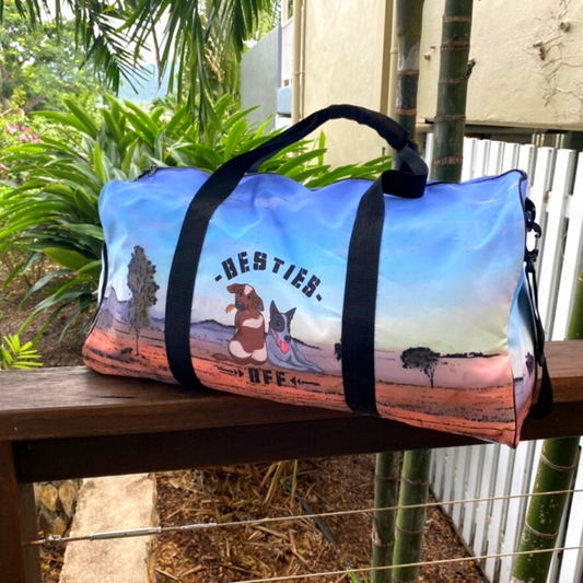 cattle dog, sports bag, duffle bag, blue heeler, accessories, weekender