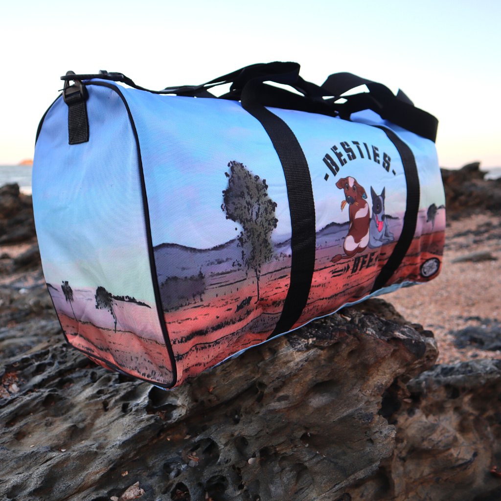 cattle dog, sports bag, duffle bag, blue heeler, accessories, weekender