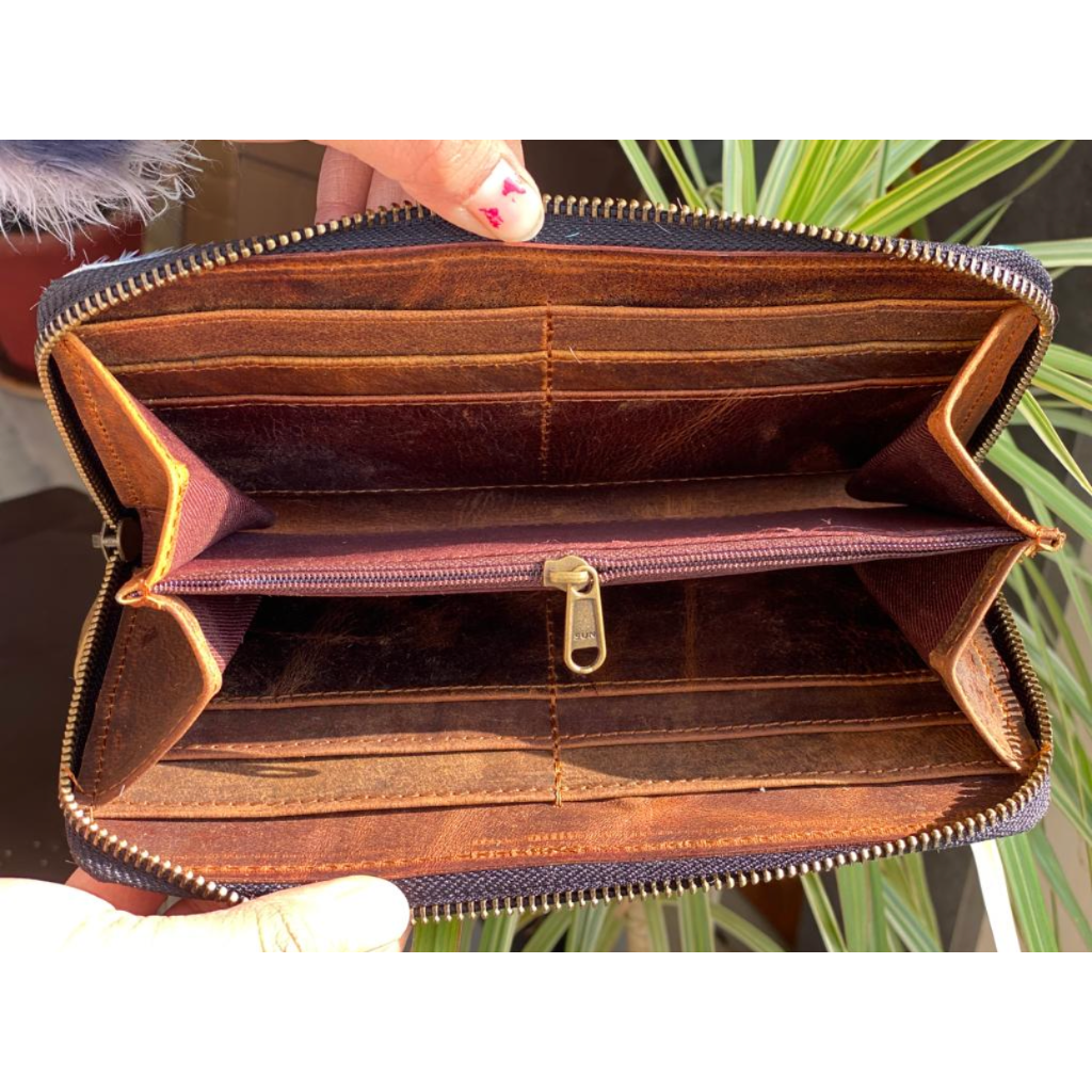 leather, ladies, cowhide, tan , brown, purse, wallet