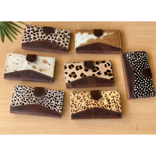 leather wallets, ladies wallets, cowhide, gold, white, cheeta print.
