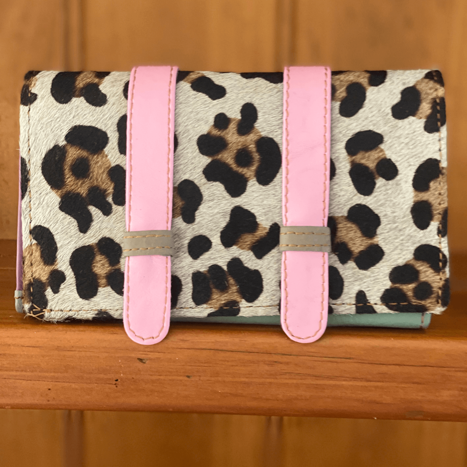 leather wallets, cheeta print, pink leather, ladies wallets, womens