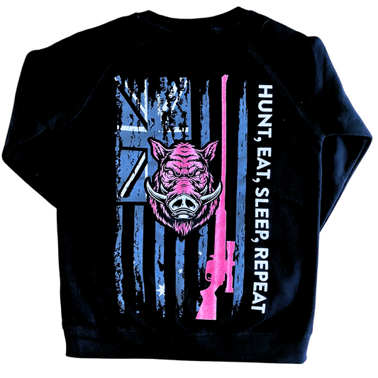 kids,children,girls,youth, hunting, pink, black, pull over hoodie, australian