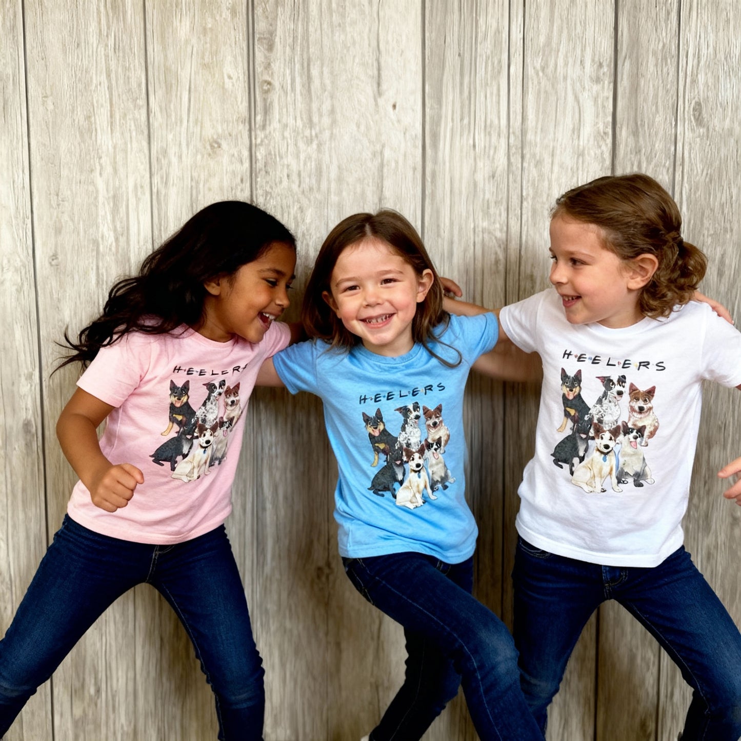 H.E.E.L.E.R.S Kids Tee – Australian Cattle Dog “Friends” Design | Country Kids Shirt
