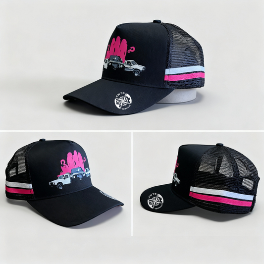 Wenches With Winches Trucker Cap – Pink & White Edition
