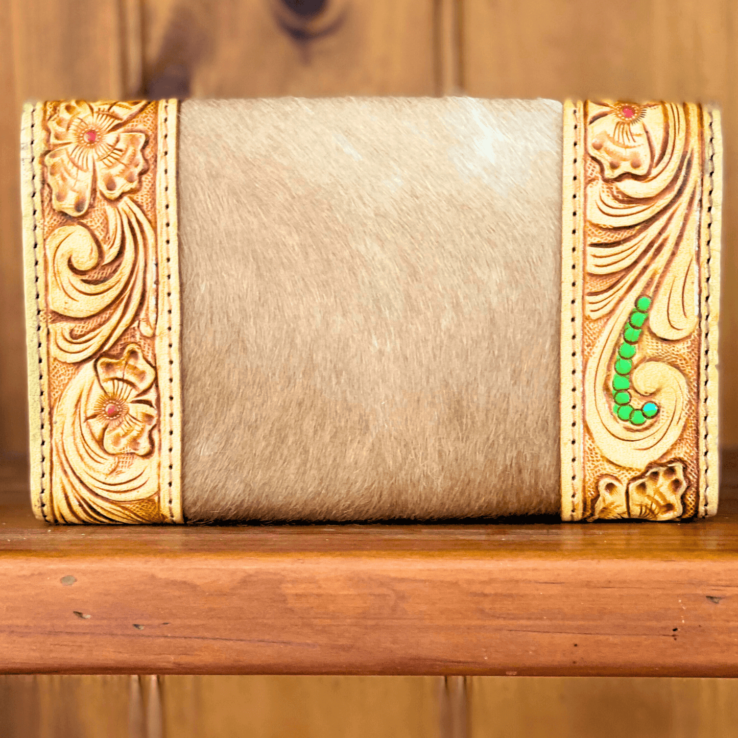 handcarved leather purse, western wear, country wear, embossed leather detailed purse, feather embossed leather, cowhide, cowhide purse, cowhide wallet, country wallet