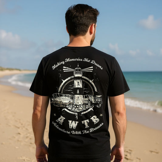 MAKE MEMORIES, NOT DREAMS UNI-SEX BLACK TEE