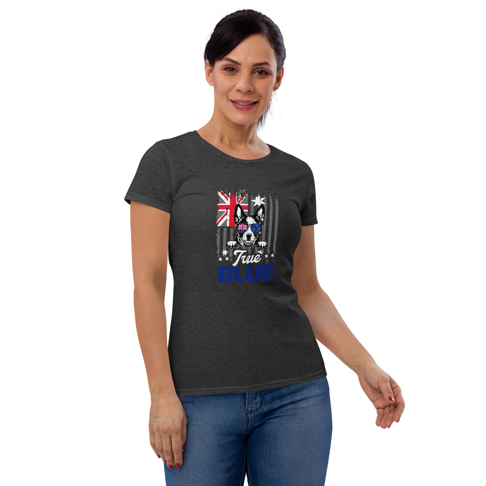 ladies tee, womens tee, tshirt, cattle dogs, australian cattle dog, heelers, AussieAF, AWTBApparel, Blue heeler, bluey, Red Heeler