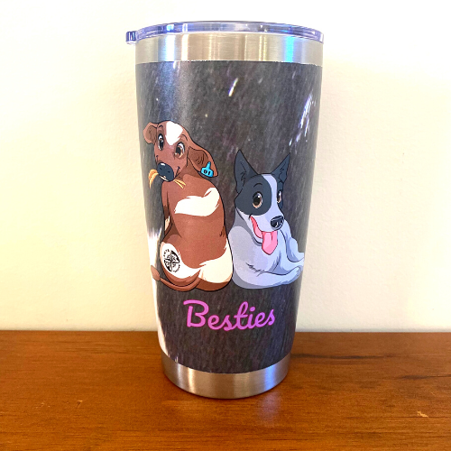 cows, cattle dogs, blue heelers, besties, bff, tumblers, drinking cups, drink wear, 20oz