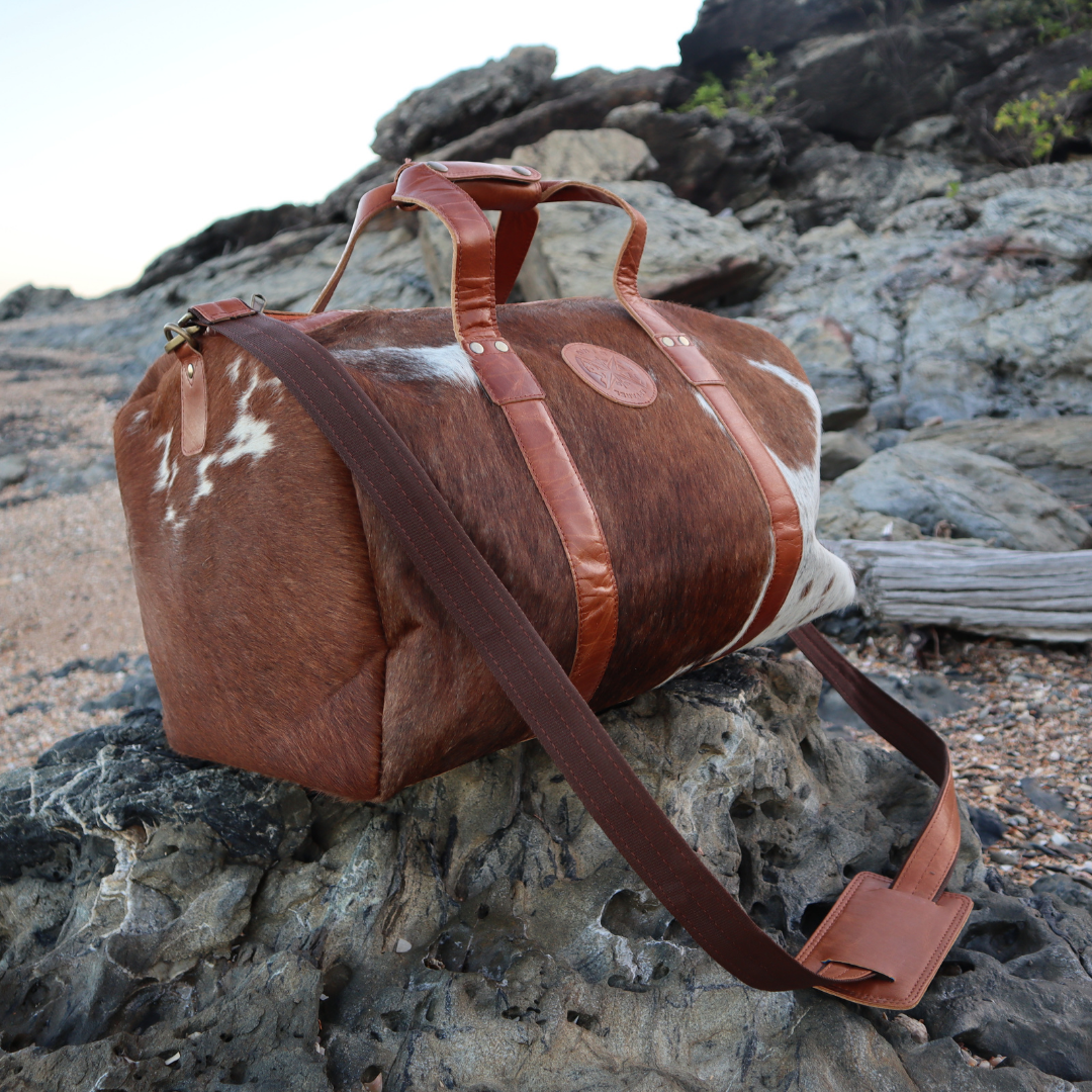 Tooled Leather & Cowhide Travel Bag – Holmes & Hide