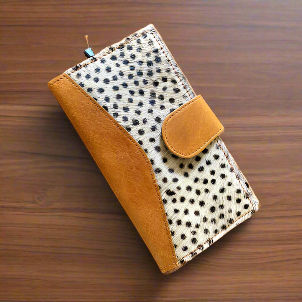 leather wallets, ladies wallets, cowhide, gold, white, cheeta print.