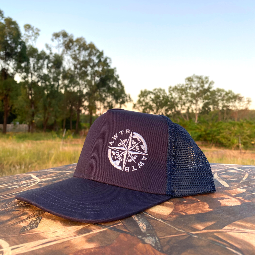 Compass, navy blue, snap back, caps, mens, ladies, travel, adventure, ocean