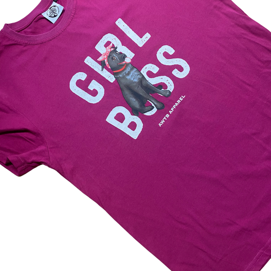 girl boss, girls cotton tee, pink t-shirt, cattle dog, blue heeler, dogs, kids clothing